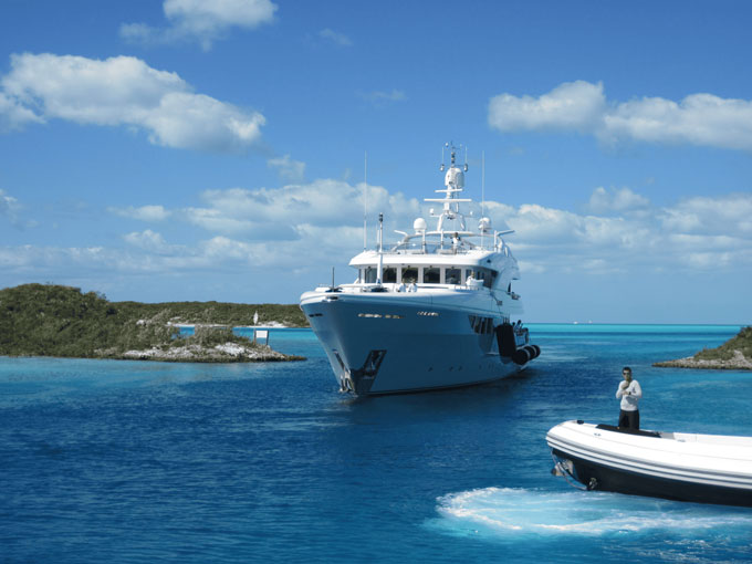 Luxury yacht at sea