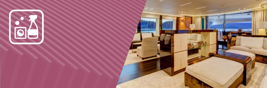 Online training for yacht interior crew | Image: Main saloon of a superyacht