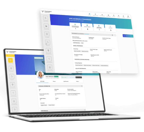 Job board and connections interface for yacht crew